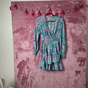 Lilly Pulitzer Cristiana Long Sleeve Stretch Dress - In Full Bloom - Size 2